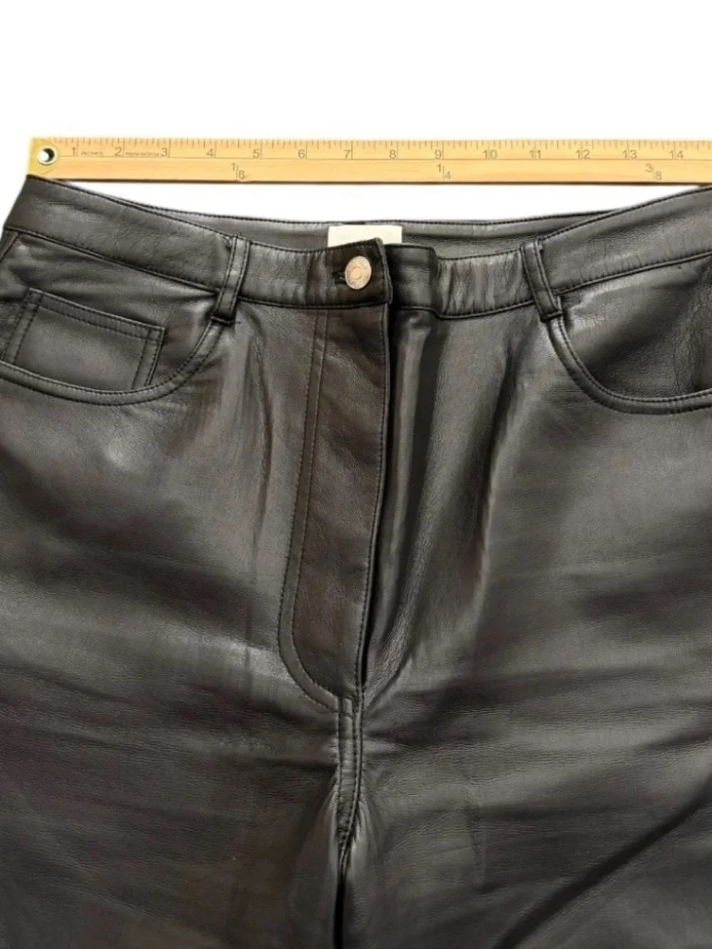 Aritzia Wilfred Melina High Rise Faux Leather Straight Pants Black 10